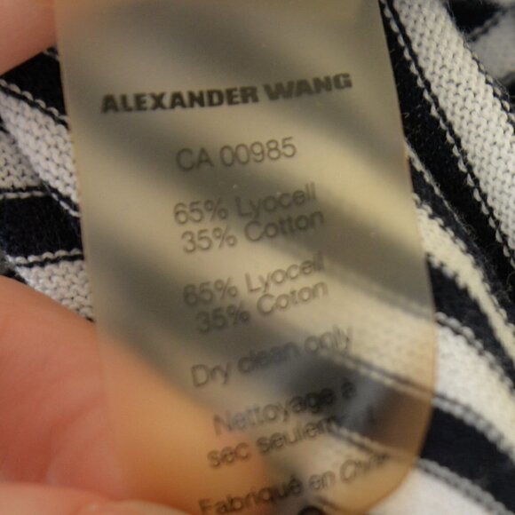Alexander Wang Striped Cotton Lyocell Blend Long Sleeve Knit Sz S/XS - Picture 7 of 7